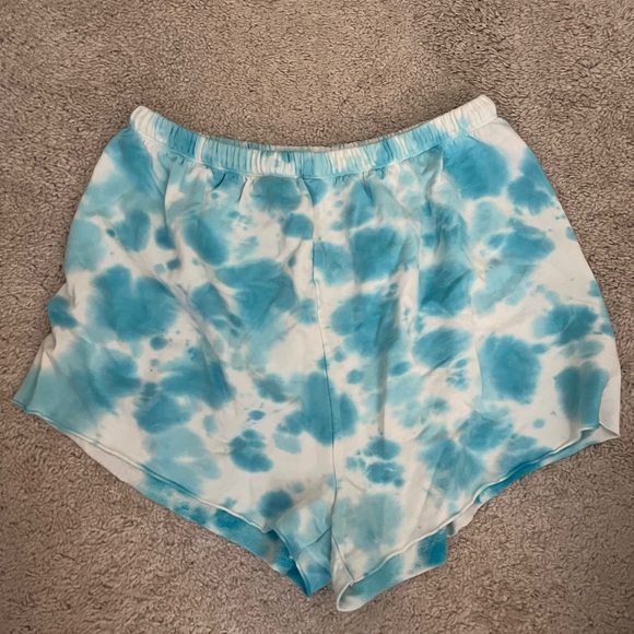 Blue Tie-Dye Women's Shorts - Picture 3 of 3
